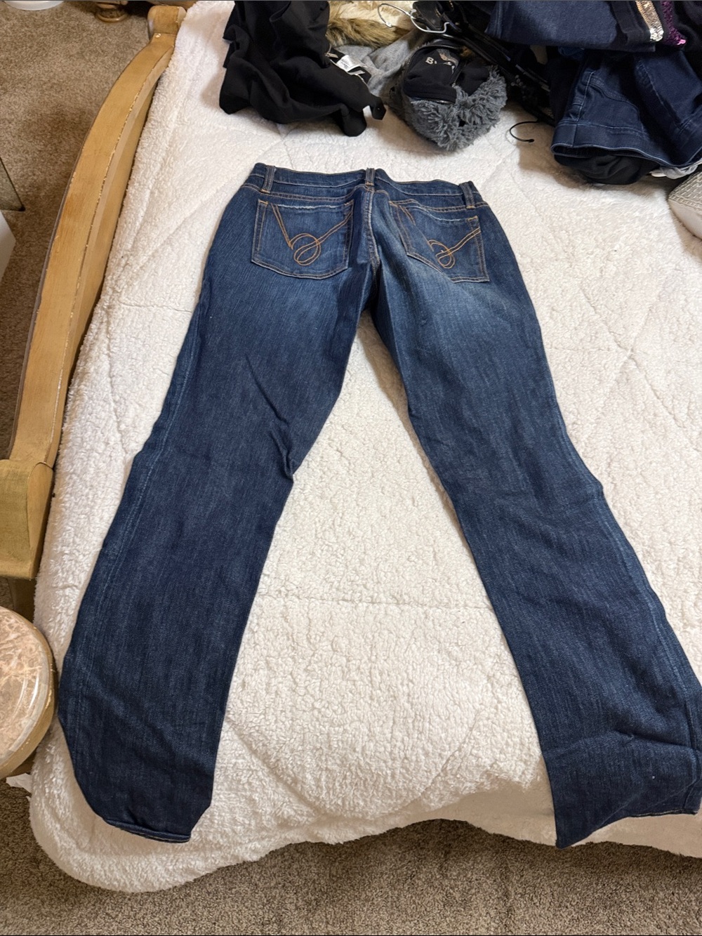 Bebe Classic Dark Blue Women's Straight-Leg Jeans